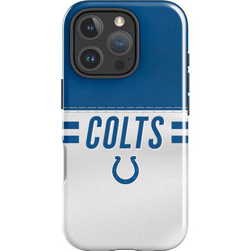 NFL Indianapolis Colts White Striped iPhone 16 Pro Impact Case